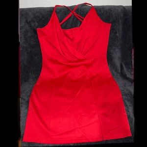 Red mini dress